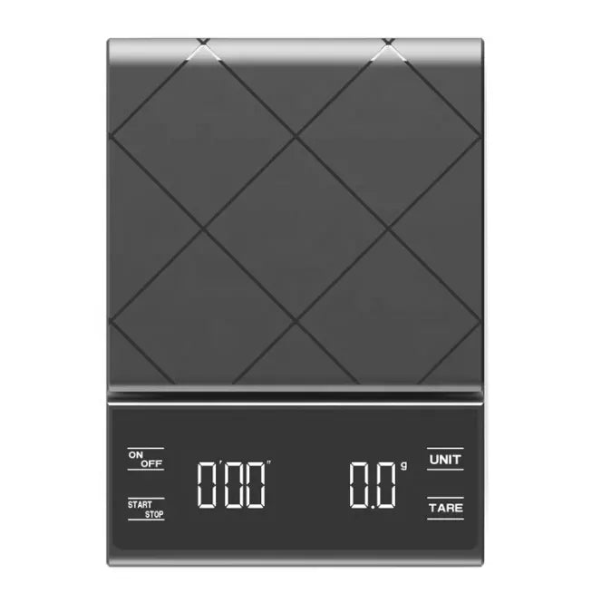 0,1 gram nauwkeurige zwarte koffie weegschaal met timer