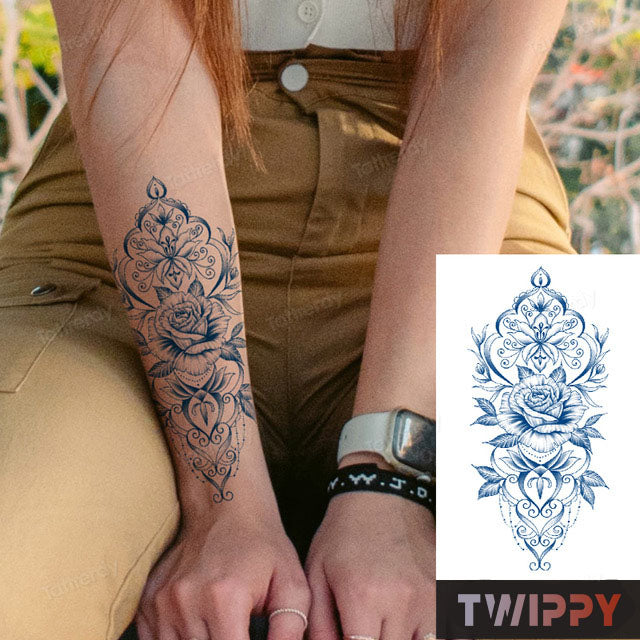 spreken Dekking schrobben Realistische tijdelijke nep tattoo - Bloem 1 – Twippy