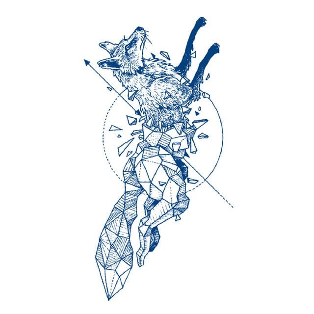Realistische tijdelijke nep tattoo - Abstract Wolf