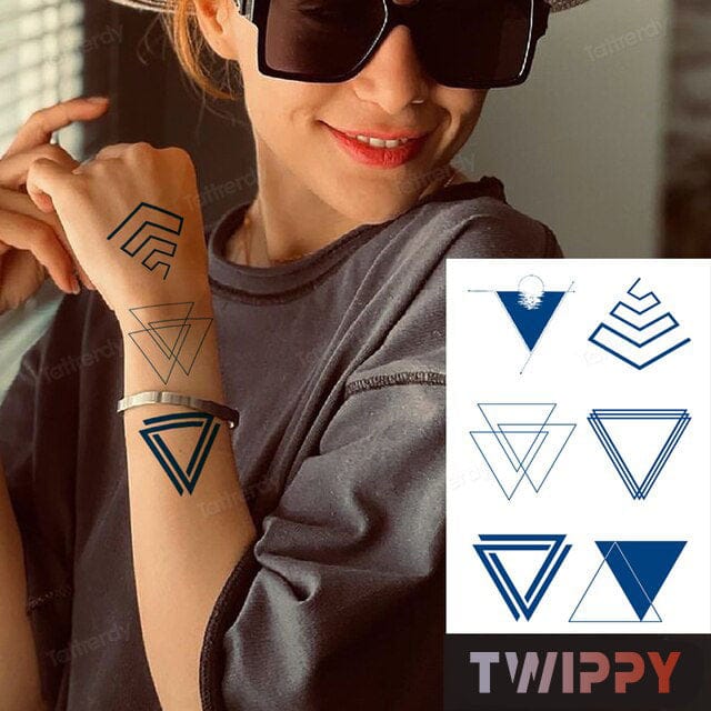 Realistische tijdelijke nep tattoo - Geometrische vormen