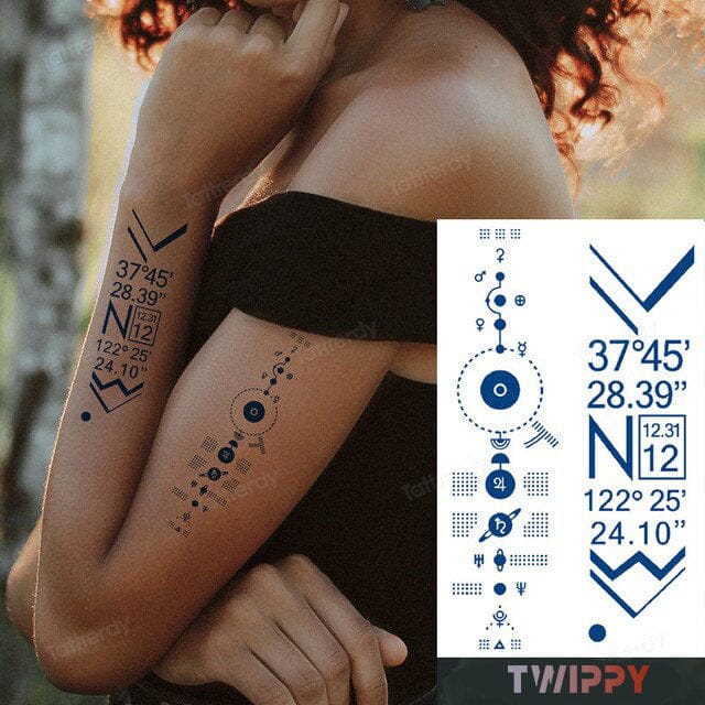 Realistische tijdelijke nep tattoo - Graden pijl